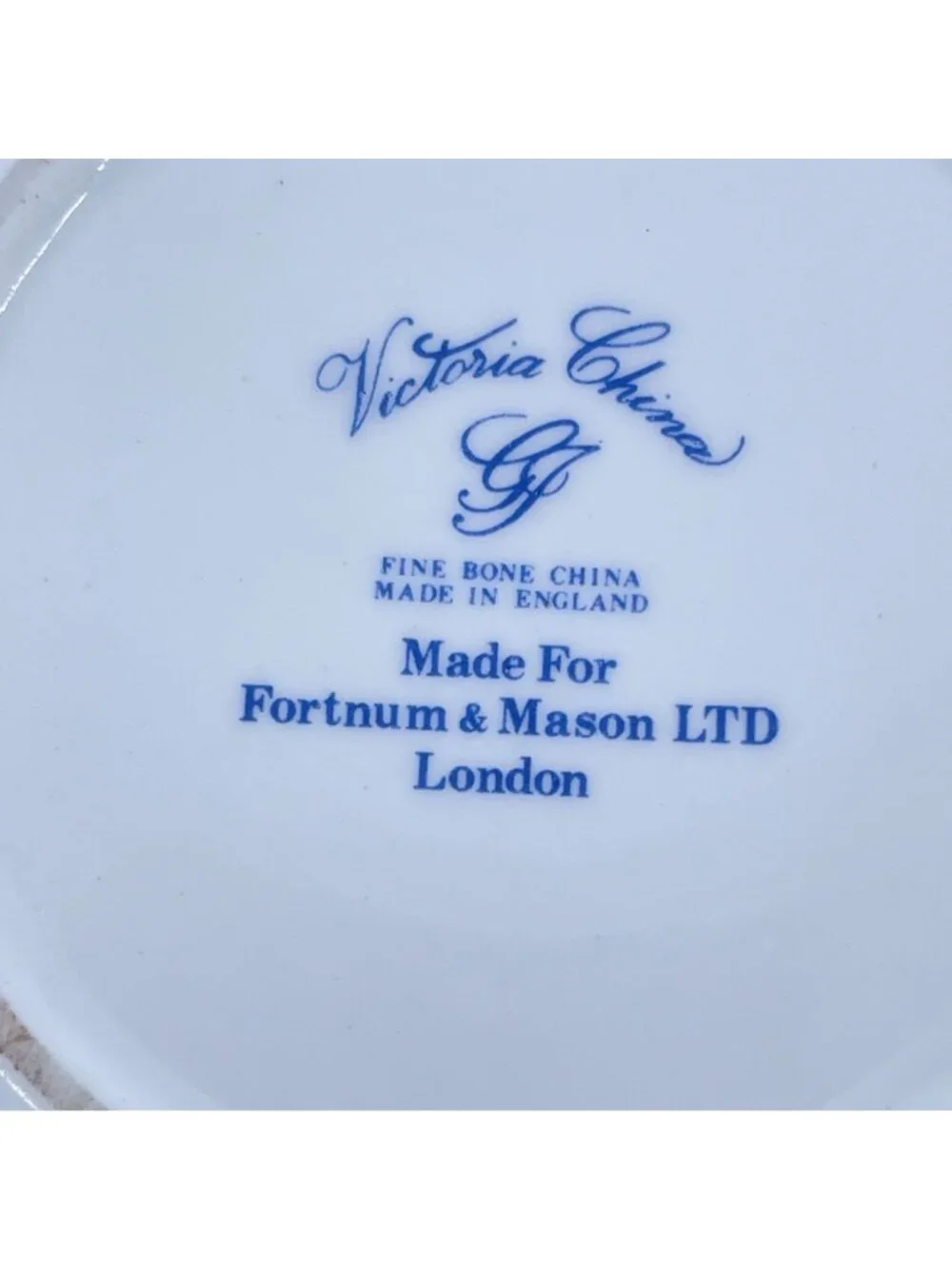 vintage fortnum & mason jam jar fine bone china blue plum motif gold trim